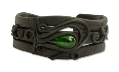 Armband with glass (drop green)